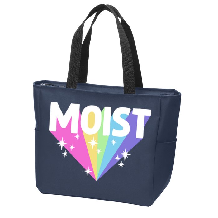 Moist Funny Meme Offensive Weird Cool Hilarious Humorous Zip Tote Bag