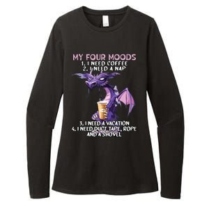 My Four Moods I Need Coffee I Need A Nap Dragon Coffee Lover Womens CVC Long Sleeve Shirt