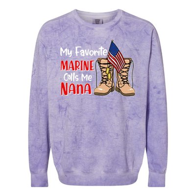 My Favorite Marine Calls Me Nana Colorblast Crewneck Sweatshirt