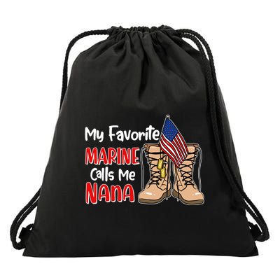 My Favorite Marine Calls Me Nana Drawstring Bag