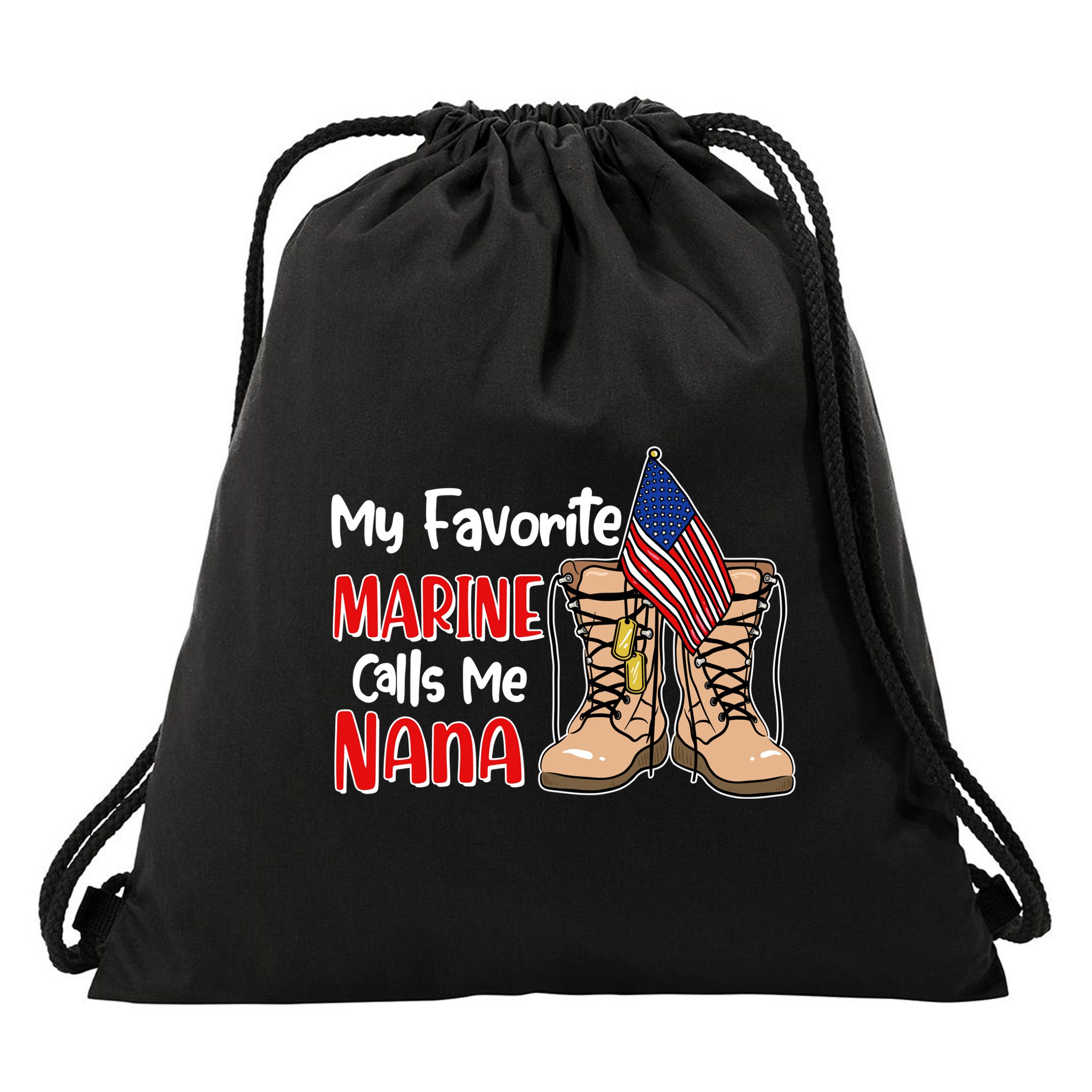 My Favorite Marine Calls Me Nana Drawstring Bag