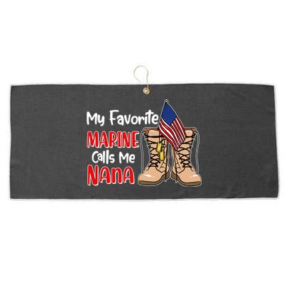 My Favorite Marine Calls Me Nana Large Microfiber Waffle Golf Towel