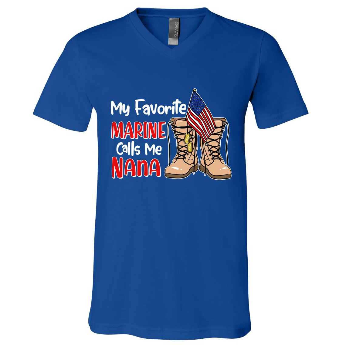 My Favorite Marine Calls Me Nana V-Neck T-Shirt