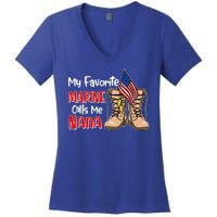 My Favorite Marine Calls Me Nana Women's V-Neck T-Shirt