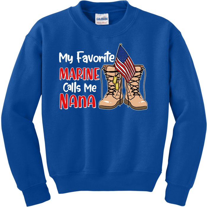 My Favorite Marine Calls Me Nana Kids Sweatshirt