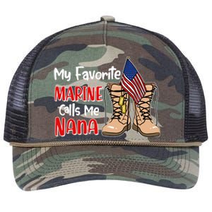 My Favorite Marine Calls Me Nana Retro Rope Trucker Hat Cap