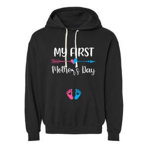 My First Mothers Day Pregnancy Announcegift Mom To Be Great Gift Garment-Dyed Fleece Hoodie