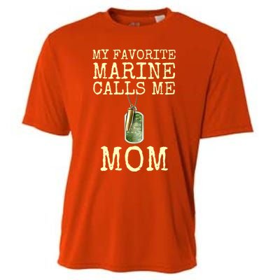 My Favorite Marine Calls Me Mom Cool Gift Cooling Performance Crew T-Shirt