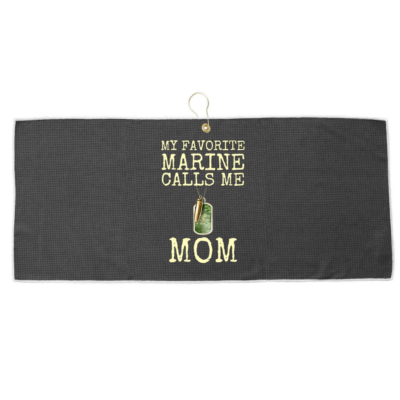 My Favorite Marine Calls Me Mom Cool Gift Large Microfiber Waffle Golf Towel