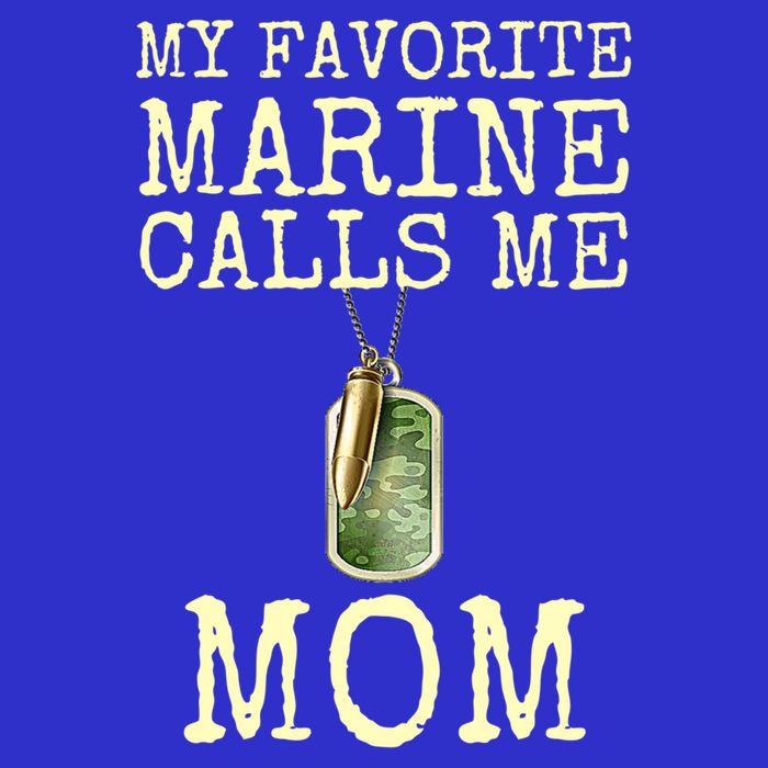 My Favorite Marine Calls Me Mom Cool Gift V-Neck T-Shirt