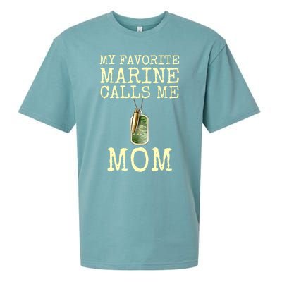 My Favorite Marine Calls Me Mom Cool Gift Sueded Cloud Jersey T-Shirt