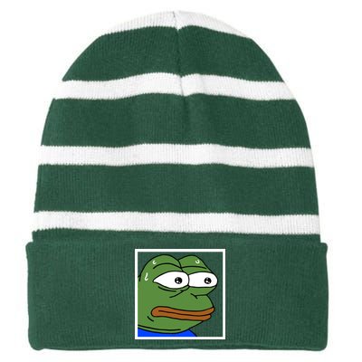 Monkah Frog Striped Beanie with Solid Band