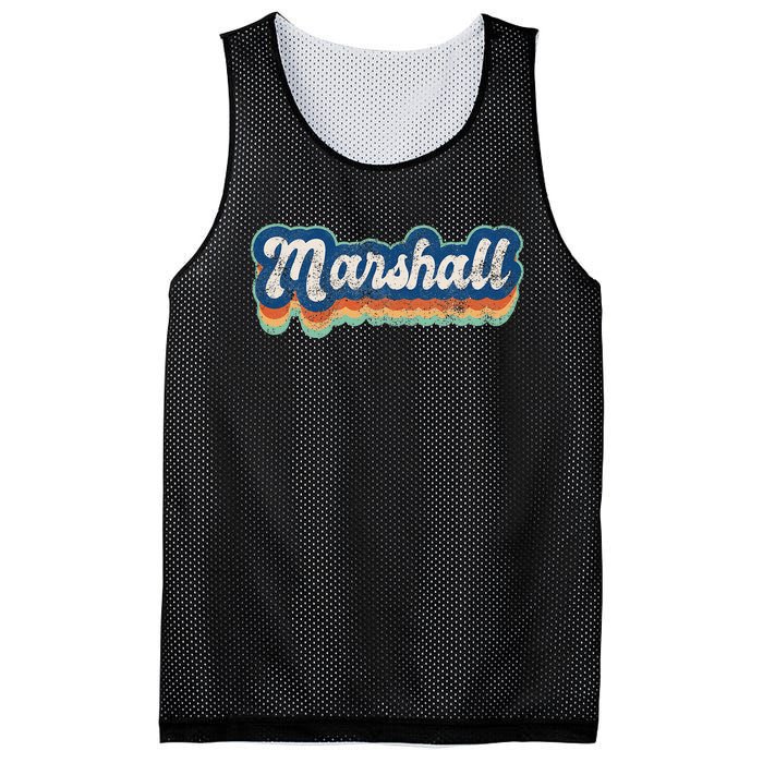 Marshall First Name Boy Vintage Style 70s 80s Personalized Mesh Reversible Basketball Jersey Tank