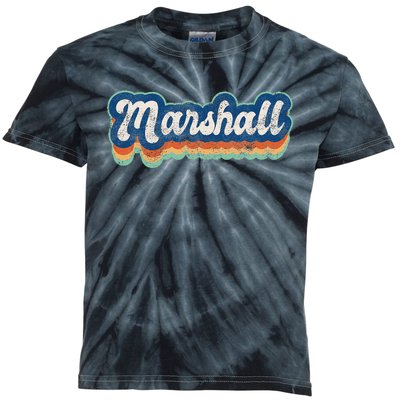 Marshall First Name Boy Vintage Style 70s 80s Personalized Kids Tie-Dye T-Shirt