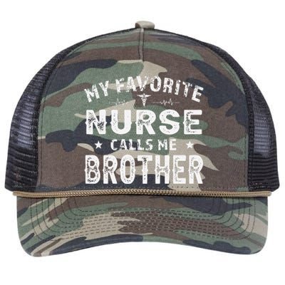 My Favorite Nurse Calls Me Brother Father's Day Gift Retro Rope Trucker Hat Cap