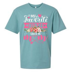 My Favorite Nurse Calls Me Mom Flowers Funny Mother's Day Sueded Cloud Jersey T-Shirt