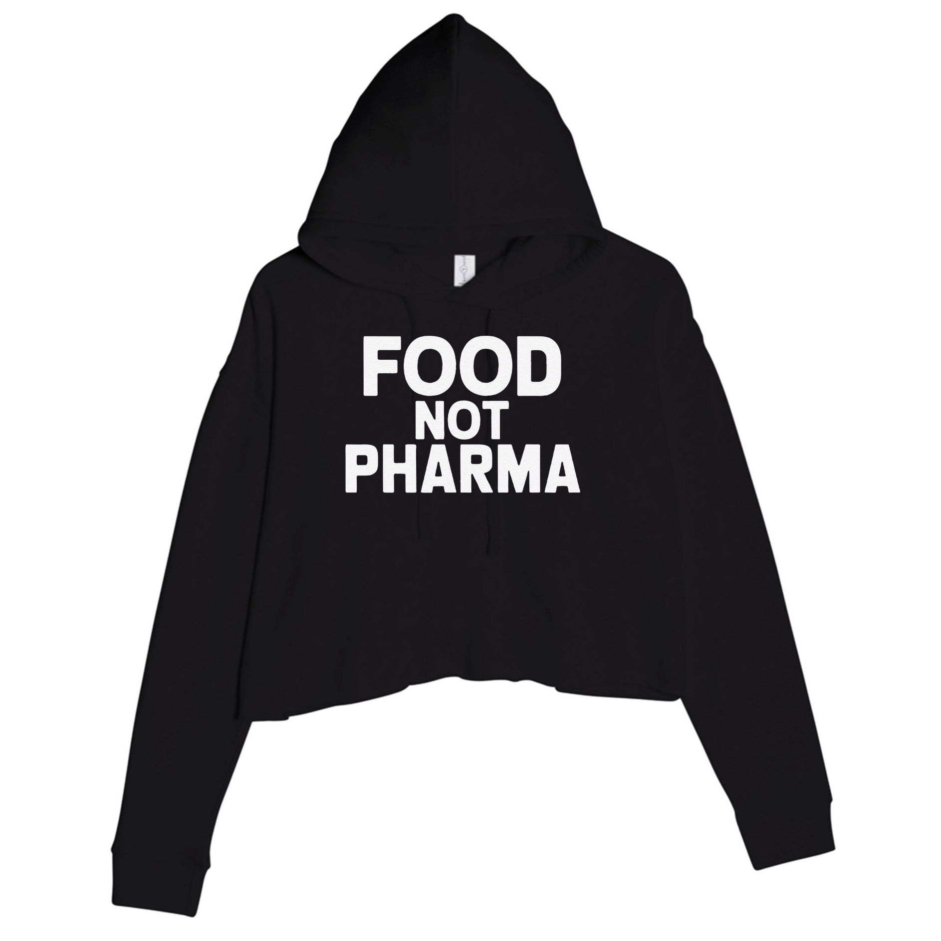 Minimalistic Food Not Pharma Crop Fleece Hoodie