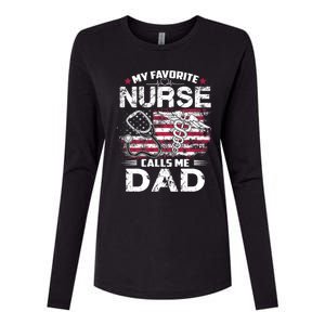 My Favorite Nurse Calls Me Dad Fathers Day Gifts Papa Womens Cotton Relaxed Long Sleeve T-Shirt