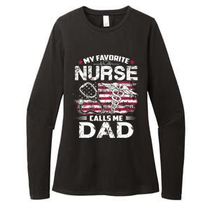 My Favorite Nurse Calls Me Dad Fathers Day Gifts Papa Womens CVC Long Sleeve Shirt