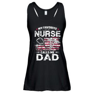 My Favorite Nurse Calls Me Dad Fathers Day Gifts Papa Ladies Essential Flowy Tank