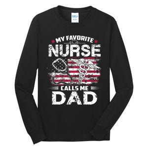 My Favorite Nurse Calls Me Dad Fathers Day Gifts Papa Tall Long Sleeve T-Shirt