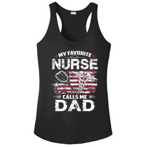 My Favorite Nurse Calls Me Dad Fathers Day Gifts Papa Ladies PosiCharge Competitor Racerback Tank