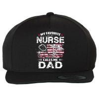 My Favorite Nurse Calls Me Dad Fathers Day Gifts Papa Wool Snapback Cap