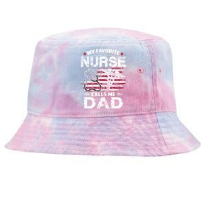 My Favorite Nurse Calls Me Dad Fathers Day Gifts Papa Tie-Dyed Bucket Hat