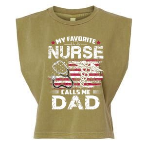 My Favorite Nurse Calls Me Dad Fathers Day Gifts Papa Garment-Dyed Women's Muscle Tee