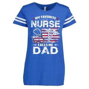 My Favorite Nurse Calls Me Dad Fathers Day Gifts Papa Enza Ladies Jersey Football T-Shirt