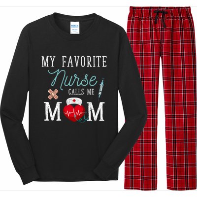 My Favorite Nurse Calls Me Mom Stethoscope Mother Nurse Long Sleeve Pajama Set