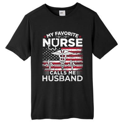 My Favorite Nurse Calls Me Husband Usa Flag Husband Tall Fusion ChromaSoft Performance T-Shirt