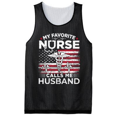 My Favorite Nurse Calls Me Husband Usa Flag Husband Mesh Reversible Basketball Jersey Tank