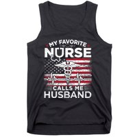 My Favorite Nurse Calls Me Husband Usa Flag Husband Tank Top