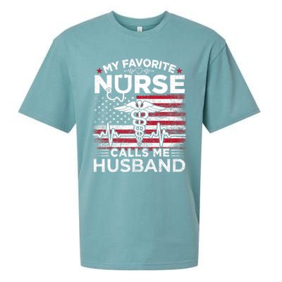 My Favorite Nurse Calls Me Husband Usa Flag Husband Sueded Cloud Jersey T-Shirt