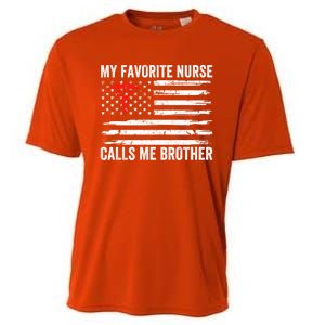 My Favorite Nurse Calls Me Brother American Flag Nurse Sis Gift Cooling Performance Crew T-Shirt