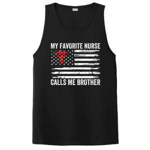 My Favorite Nurse Calls Me Brother American Flag Nurse Sis Gift PosiCharge Competitor Tank