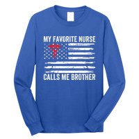 My Favorite Nurse Calls Me Brother American Flag Nurse Sis Gift Long Sleeve Shirt