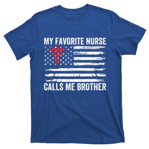 My Favorite Nurse Calls Me Brother American Flag Nurse Sis Gift T-Shirt