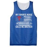 My Favorite Nurse Calls Me Brother American Flag Nurse Sis Gift Mesh Reversible Basketball Jersey Tank