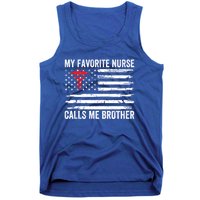 My Favorite Nurse Calls Me Brother American Flag Nurse Sis Gift Tank Top