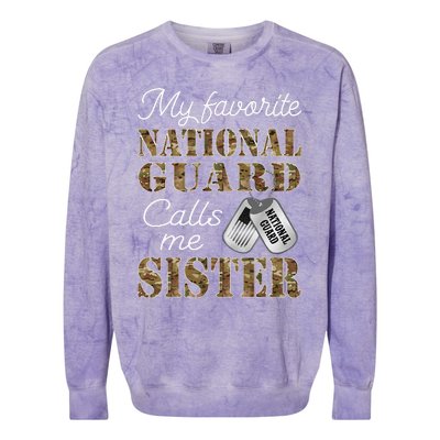 My Favorite National Guard Calls Me Sister Proud Army Sister Colorblast Crewneck Sweatshirt