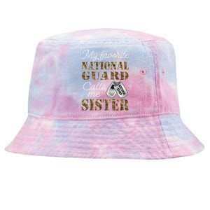 My Favorite National Guard Calls Me Sister Proud Army Sister Tie-Dyed Bucket Hat