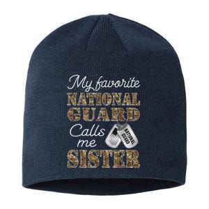 My Favorite National Guard Calls Me Sister Proud Army Sister Sustainable Beanie