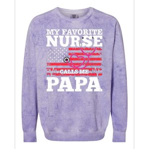 My Favorite Nurse Calls Me Papa Colorblast Crewneck Sweatshirt