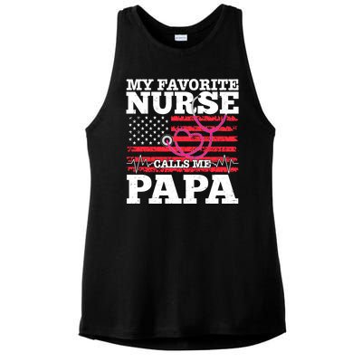 My Favorite Nurse Calls Me Papa Ladies PosiCharge Tri-Blend Wicking Tank