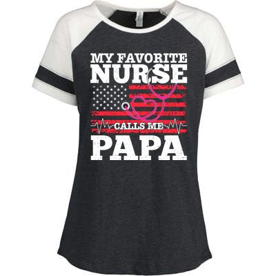 My Favorite Nurse Calls Me Papa Enza Ladies Jersey Colorblock Tee