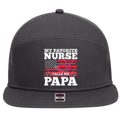 My Favorite Nurse Calls Me Papa 7 Panel Mesh Trucker Snapback Hat