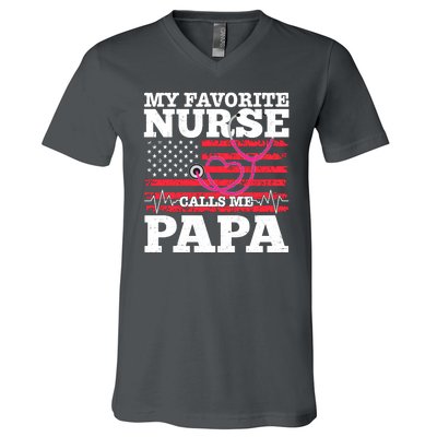 My Favorite Nurse Calls Me Papa V-Neck T-Shirt