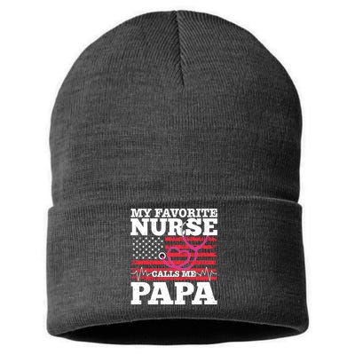 My Favorite Nurse Calls Me Papa Sustainable Knit Beanie